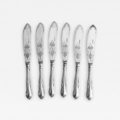 Antique Set of Six Silver Plate Fish Knives - 1856075