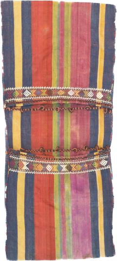 Antique Shahsaband Silk Textile Bag 1 7 x 3 6  - 4458626