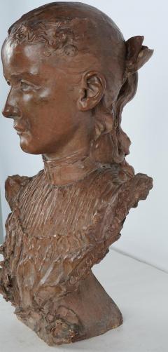 Antique Signed Italian Terracotta Bust of a Woman - 2621947