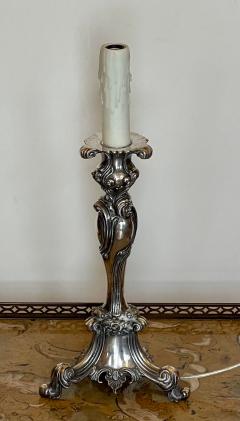 Antique Silver Candlestick Table Lamp - 1922146