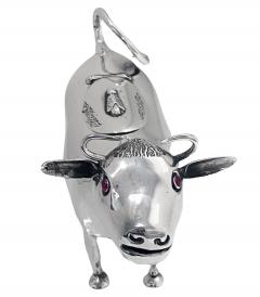 Antique Silver Cow Creamer Dutch C 1910 - 3506959