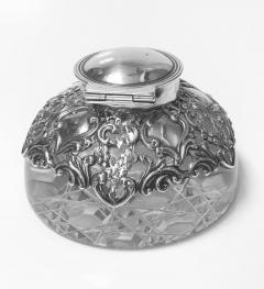 Antique Silver Inkwell Paperweight Birmingham 1900 H Matthews - 1075968