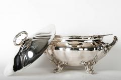 Antique Silver Plate on Solid Brass Covered Tureen - 69635