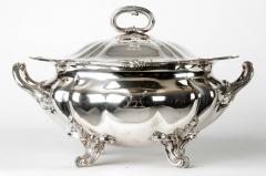 Antique Silver Plate on Solid Brass Covered Tureen - 69637