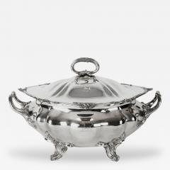 Antique Silver Plate on Solid Brass Covered Tureen - 69766