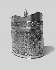 Antique Silver Tea Caddy H Hooykaas Dutch C 1900 - 1194721