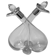 Antique Silver and Glass Oil and Vinegar conjoined Chester 1898 - 2711250