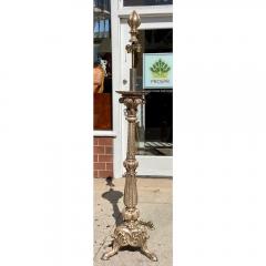 Antique Silver on Bronze Neoclassical Torchere Floor Lamp - 3807869