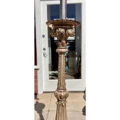 Antique Silver on Bronze Neoclassical Torchere Floor Lamp - 3807871