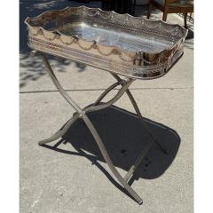 Antique Silver on Copper Cocktail or Tea Coffee Tray Table - 4239757