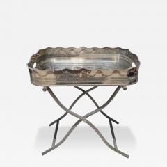 Antique Silver on Copper Cocktail or Tea Coffee Tray Table - 4242166