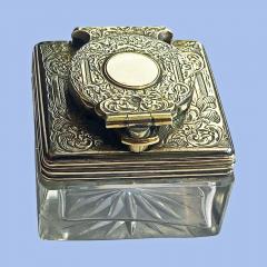 Antique Silver travelling Inkwell London 1839 - 4018349