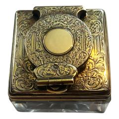 Antique Silver travelling Inkwell London 1839 - 4018352