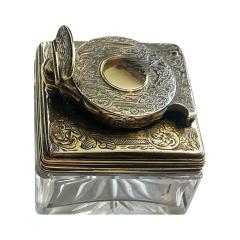 Antique Silver travelling Inkwell London 1839 - 4018355