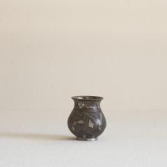 Antique Small Pyriform Shaped Bidri Vase - 4608946