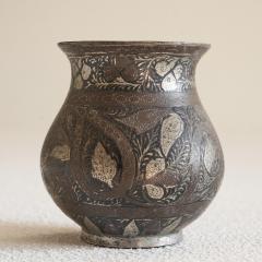 Antique Small Pyriform Shaped Bidri Vase - 4608973