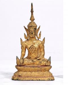Antique Southeast Asian Gilt Metal Seated Buddha - 2019803