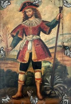 Antique Spanish Colonial Painting Cuzco School - 414051