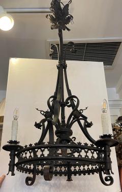 Antique Spanish Colonial Wrought Iron Chandelier - 2473944