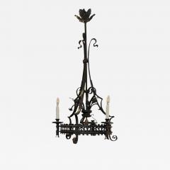 Antique Spanish Colonial Wrought Iron Chandelier - 2474555