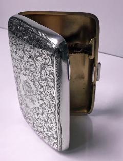 Antique Sterling Silver Cigarette Case Birmingham 1898 - 1107339