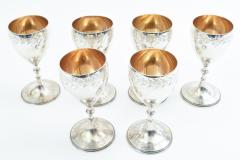 Antique Sterling Silver Set Six Barware Drinking Cups  - 945123
