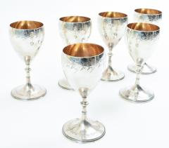 Antique Sterling Silver Set Six Barware Drinking Cups  - 945125