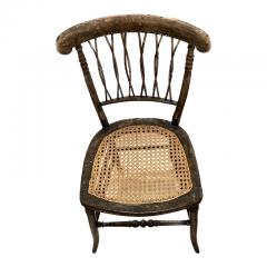 Antique Stick Wicker Cane Seat Side Chair - 3263583