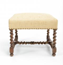 Antique Stool with Twisted Wood Stretchers - 1343237