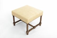 Antique Stool with Twisted Wood Stretchers - 1343239