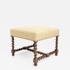 Antique Stool with Twisted Wood Stretchers - 1352997