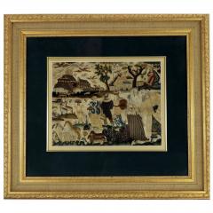 Antique Stumpwork Embroidery Picture Depciting Noahs Ark - 2441323