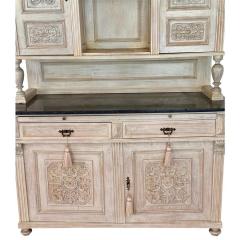 Antique Swedish Bleached Mahogany Marble Cupboard Hutch - 4239783