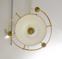 Antique Swedish Brass Fixture with Opaline Glass in the Neoclassic Manner - 3200329