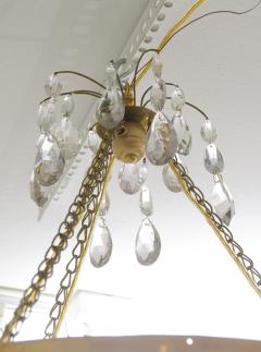 Antique Swedish Brass Fixture with Opaline Glass in the Neoclassic Manner - 3200330