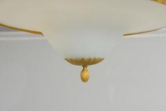 Antique Swedish Brass Fixture with Opaline Glass in the Neoclassic Manner - 3227097