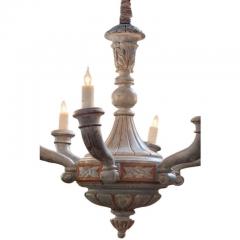 Antique Swedish Country Painted Six Light Chandelier - 4762706