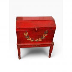 Antique Swedish Folk Art Hand Painted Trunk on Stand - 4762496