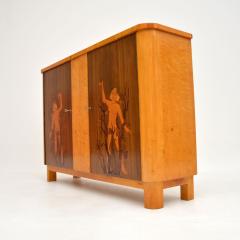 Antique Swedish Inlaid Satin Birch Cabinet - 3254511