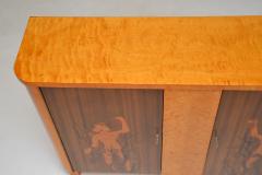 Antique Swedish Inlaid Satin Birch Cabinet - 3254512