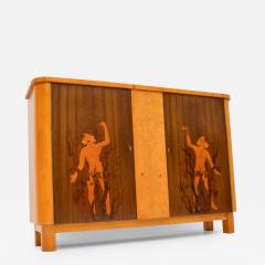 Antique Swedish Inlaid Satin Birch Cabinet - 3256789