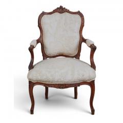 Antique Swedish Louis XV Style Beechwood Fauteuil Arm Chairs 1 of 2 - 4715768