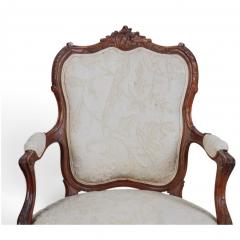 Antique Swedish Louis XV Style Beechwood Fauteuil Arm Chairs 1 of 2 - 4715771