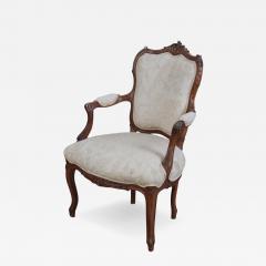 Antique Swedish Louis XV Style Beechwood Fauteuil Arm Chairs 1 of 2 - 4716742