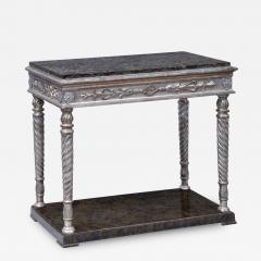 Antique Swedish Parcel Silver Leaf Marble Console Table Circa 1840 - 120289