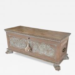 Antique Swedish Paw Foot Hope Chest Cedar Lined Trunk - 4248571