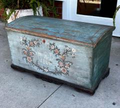 Antique Swedish Primitive Folk Art Hope Chest Trunk - 3234740