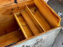 Antique Swedish Primitive Folk Art Hope Chest Trunk - 3234741