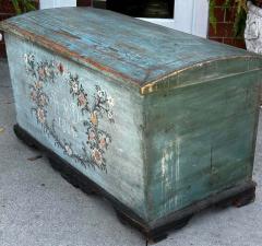 Antique Swedish Primitive Folk Art Hope Chest Trunk - 3234744