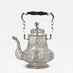 Antique Swedish repouss and engraved silver teapot - 3292223